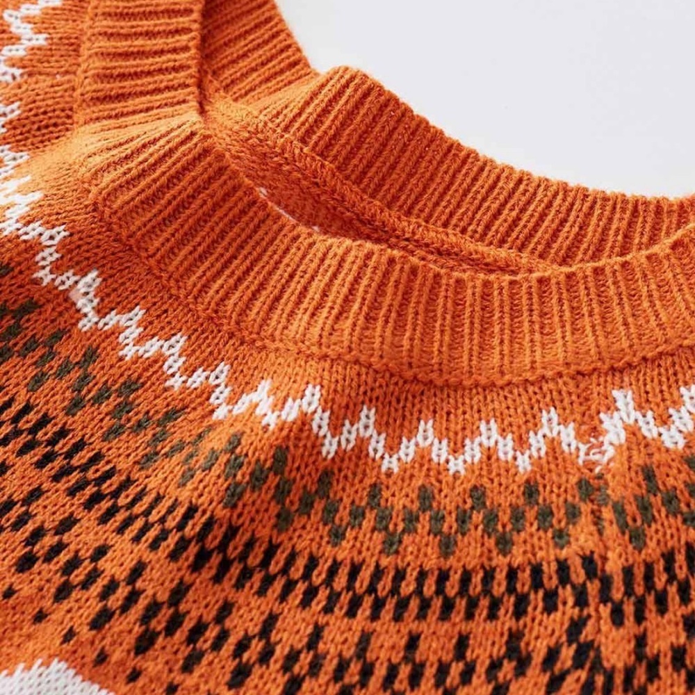 Retro Fair Isle Ghost Print Sweater Halloween - Picture 12 of 16